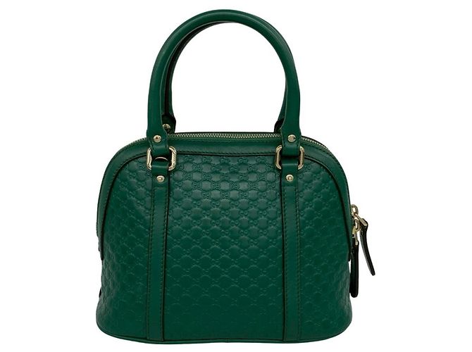 Borsa 2-Way in pelle Micro Guccissima Gucci Verde - vista 3