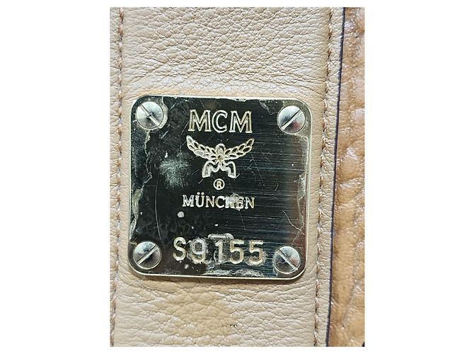 MCM Visetos Medium Liz Reversible Shopper Tote Cognac Marrone - vista 2