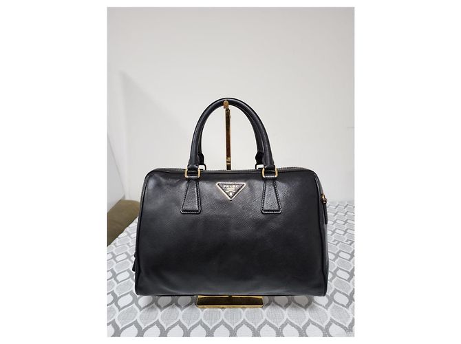 Bolso Bowler Convertible de Cuero Saffiano Prada Negro - vista 11