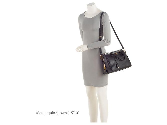 Bolso Bowler Convertible de Cuero Saffiano Prada Negro - vista 12
