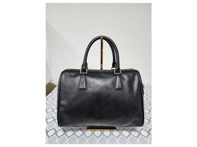 Bolso Bowler Convertible de Cuero Saffiano Prada Negro - vista 3