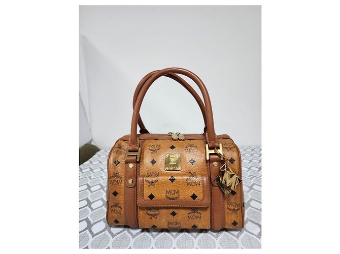Borsa a Spalla MCM Boston Pocket Marrone - vista 12