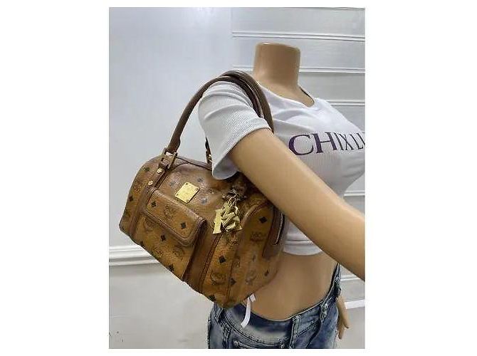 Borsa a Spalla MCM Boston Pocket Marrone - vista 13
