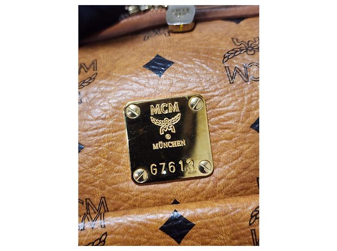 Borsa a Spalla MCM Boston Pocket Marrone - vista 2
