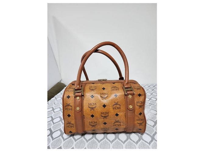 Borsa a Spalla MCM Boston Pocket Marrone - vista 3