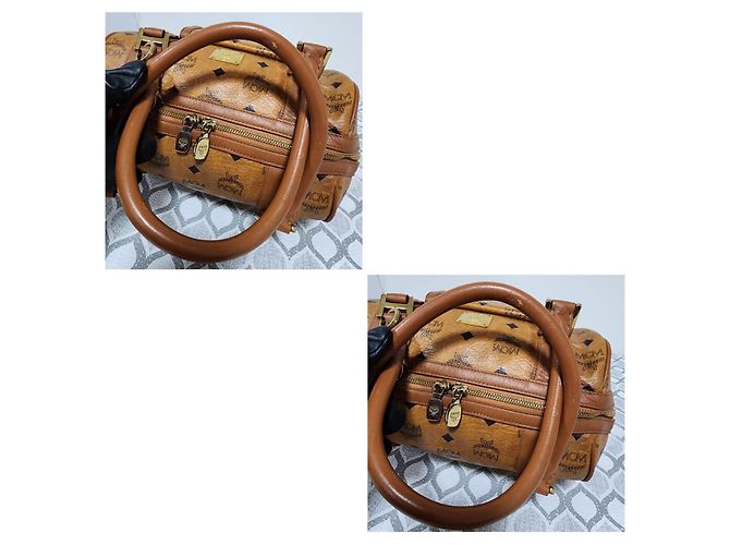Borsa a Spalla MCM Boston Pocket Marrone - vista 7