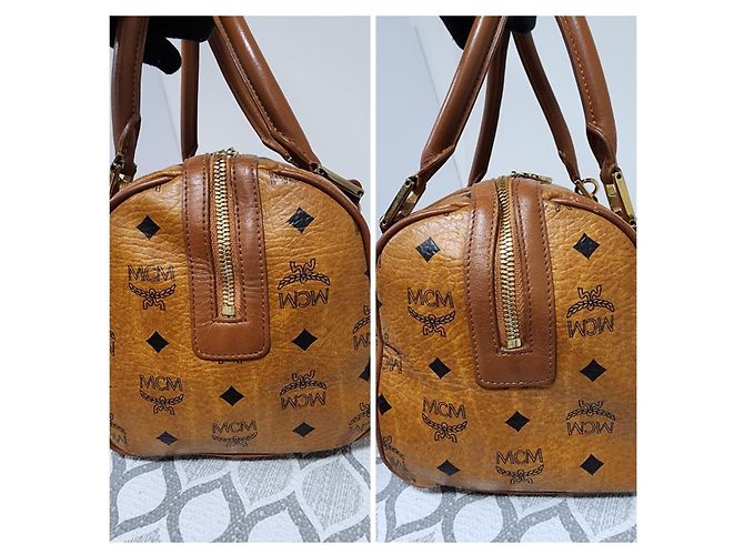 Borsa a Spalla MCM Boston Pocket Marrone - vista 8