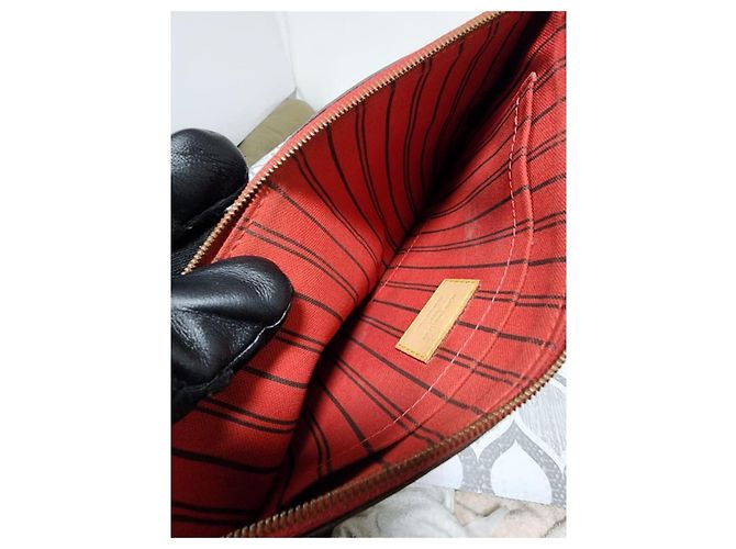 LOUIS VUITTON Monogram Neverfull MM Wristlet Marrón Castaño - vista 10