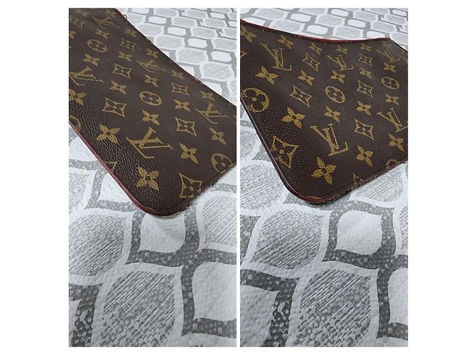 LOUIS VUITTON Monogram Neverfull MM Wristlet Marrón Castaño - vista 9