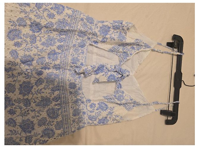 Bcbg Max Azria BCBGMAXAZRIA Maxikleid mit Blumenmuster Blau-Weiß - Ansicht 7