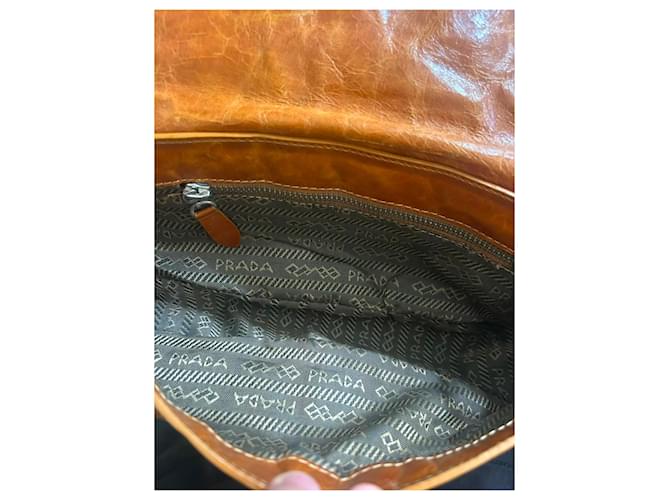 Borsa a mano Prada in pelle marrone - vista 3