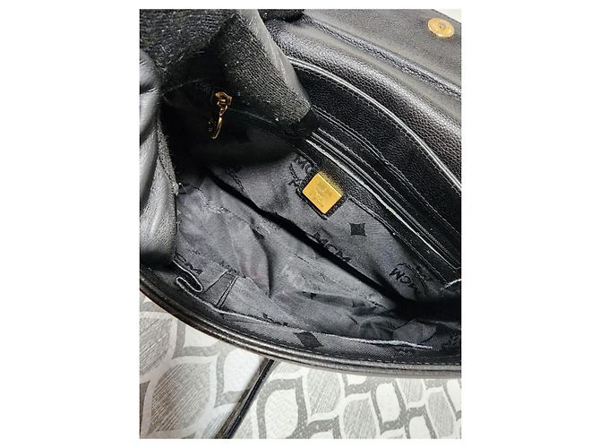 MCM Vintage Leather Studded Umhängetasche/Schultertasche Schwarz - Ansicht 13