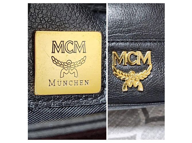 MCM Vintage Leather Studded Umhängetasche/Schultertasche Schwarz - Ansicht 5