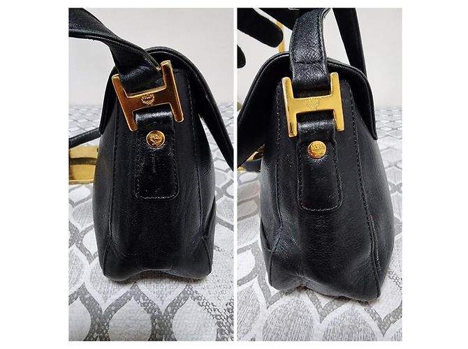 MCM Vintage Leather Studded Umhängetasche/Schultertasche Schwarz - Ansicht 6