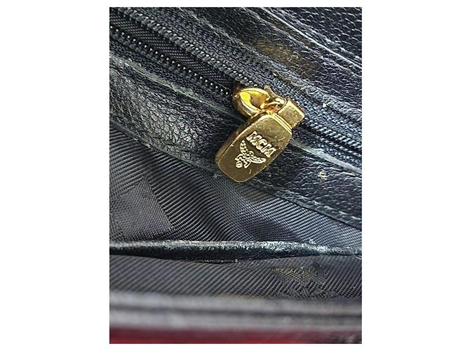 MCM Vintage Leather Studded Umhängetasche/Schultertasche Schwarz - Ansicht 9