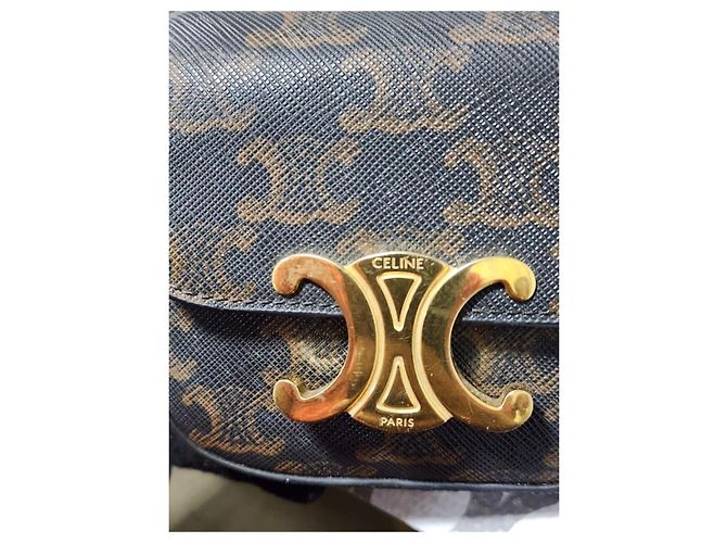 Céline Borsa a tracolla mini Claude Triomphe di Celine in marrone Monogramma - vista 10