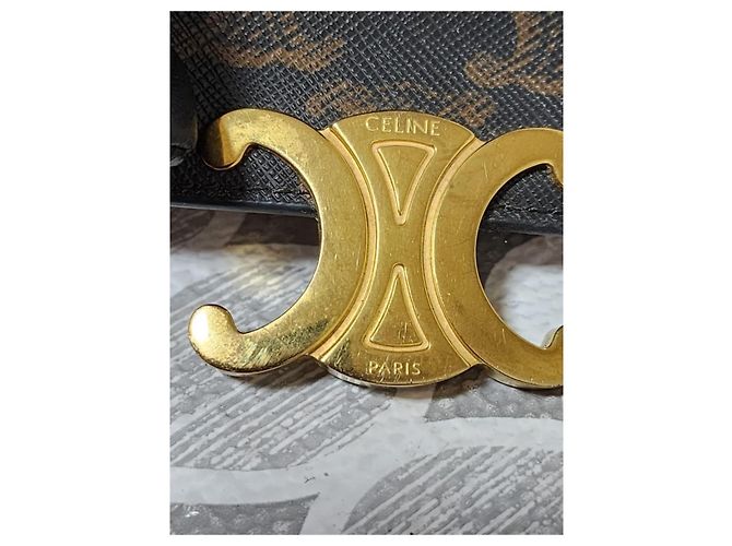 Céline Borsa a tracolla mini Claude Triomphe di Celine in marrone Monogramma - vista 11