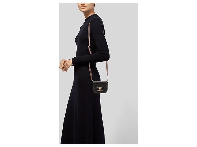 Céline Borsa a tracolla mini Claude Triomphe di Celine in marrone Monogramma - vista 14
