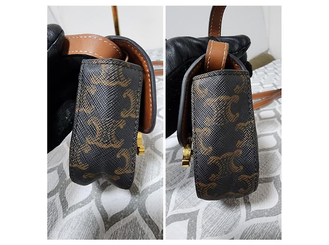 Céline Borsa a tracolla mini Claude Triomphe di Celine in marrone Monogramma - vista 7