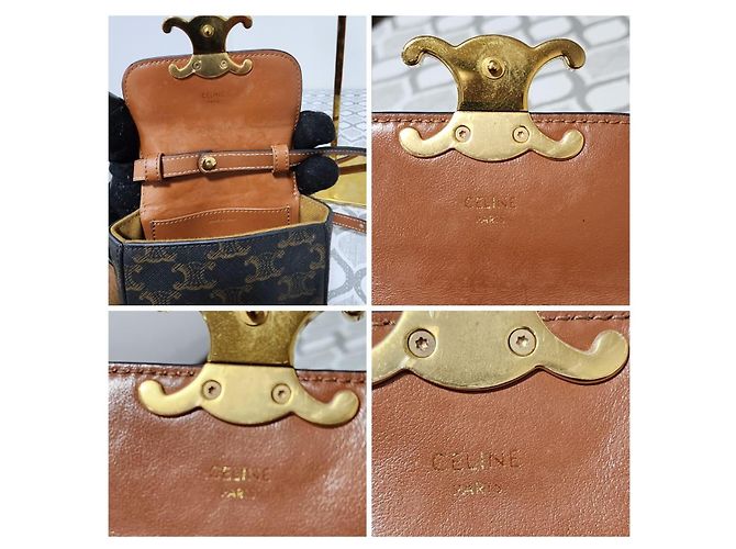 Céline Borsa a tracolla mini Claude Triomphe di Celine in marrone Monogramma - vista 9