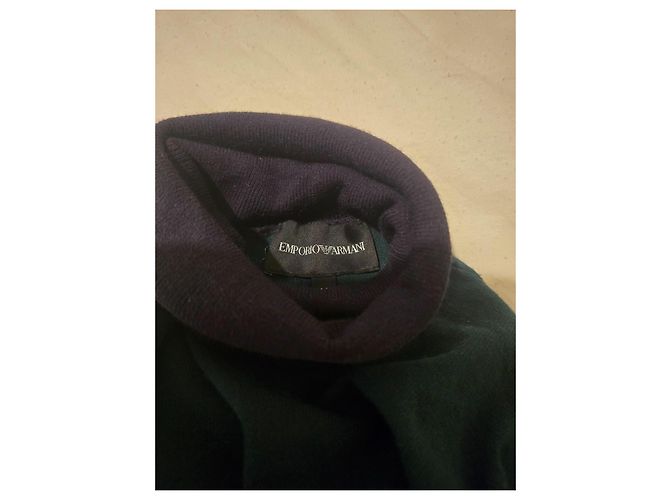 Emporio Armani Rollkragenpullover aus Wolle und Viskose Schwarz Dunkelgrün - Ansicht 14