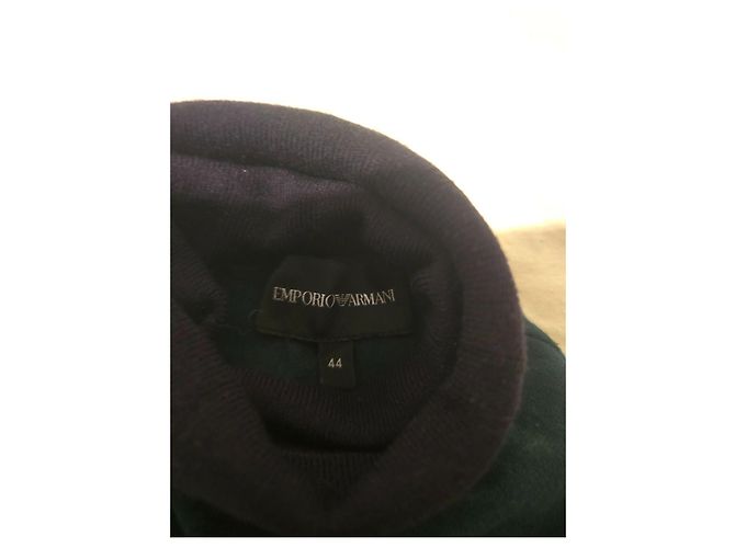 Emporio Armani Rollkragenpullover aus Wolle und Viskose Schwarz Dunkelgrün - Ansicht 2
