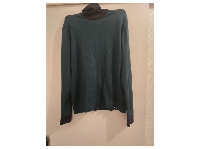 Emporio Armani Rollkragenpullover aus Wolle und Viskose Schwarz Dunkelgrün - Ansicht 4