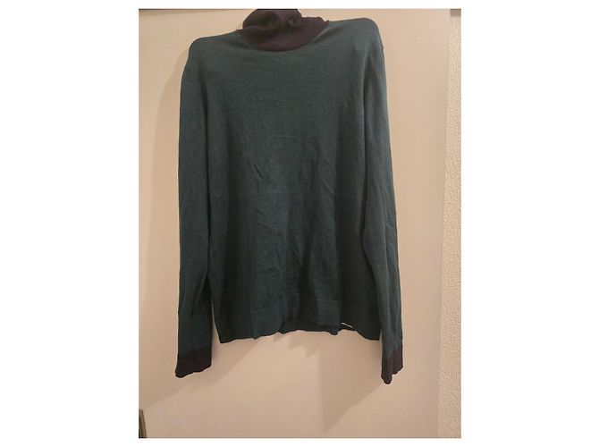 Emporio Armani Rollkragenpullover aus Wolle und Viskose Schwarz Dunkelgrün - Ansicht 5