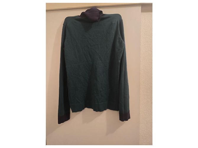 Emporio Armani Rollkragenpullover aus Wolle und Viskose Schwarz Dunkelgrün - Ansicht 6