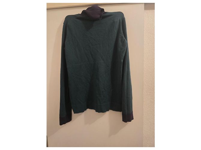 Emporio Armani Rollkragenpullover aus Wolle und Viskose Schwarz Dunkelgrün - Ansicht 8