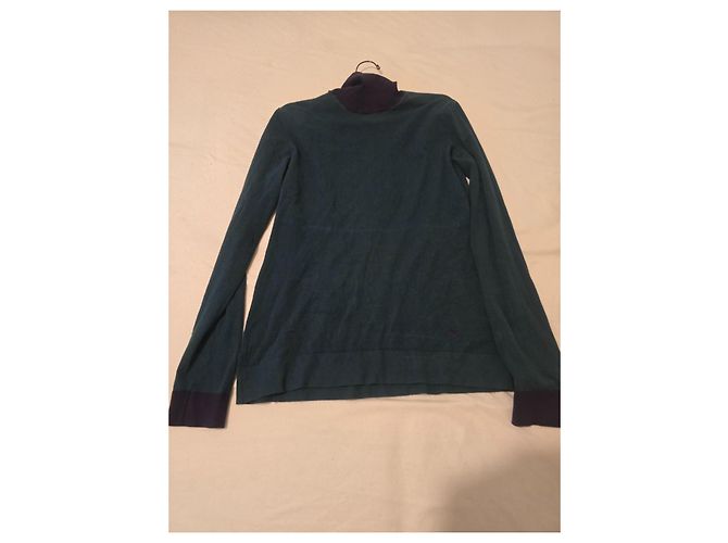 Emporio Armani Rollkragenpullover aus Wolle und Viskose Schwarz Dunkelgrün - Ansicht 9