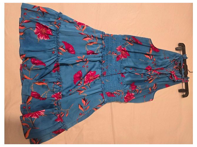 Bcbg Max Azria BCBGMAXAZRIA Robe d'été mi-longue imprimé floral bleu Rouge - vue 6