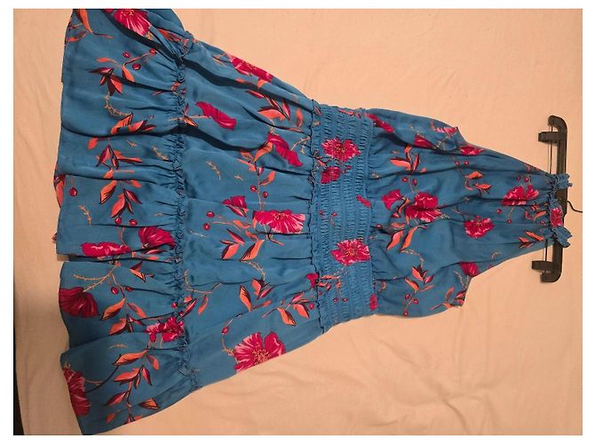 Bcbg Max Azria BCBGMAXAZRIA Robe d'été mi-longue imprimé floral bleu Rouge - vue 8