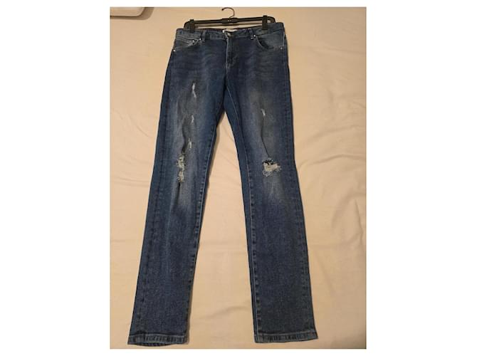 Met Vaqueros slim azul lavado con rotos - vista 5
