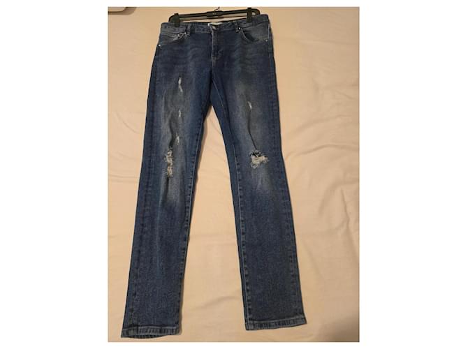 Met Vaqueros slim azul lavado con rotos - vista 6