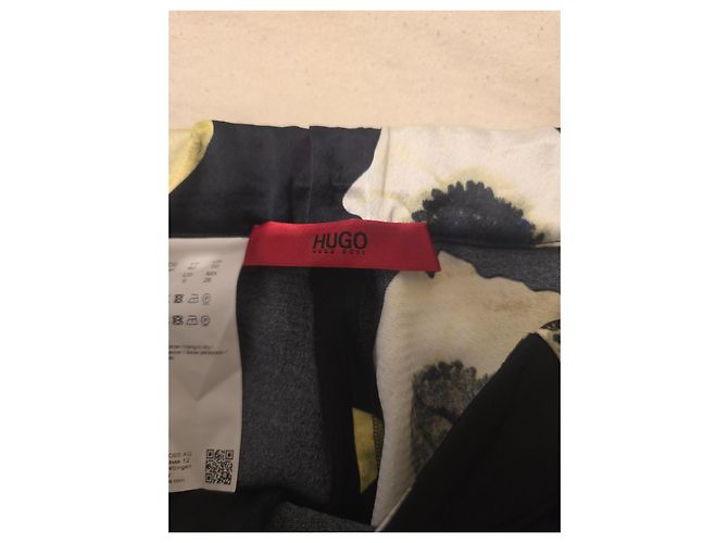 Hugo Boss Hose mit Blumenmuster Schwarz Weiß Gelb - Ansicht 2