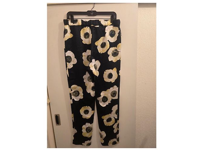 Hugo Boss Hose mit Blumenmuster Schwarz Weiß Gelb - Ansicht 4