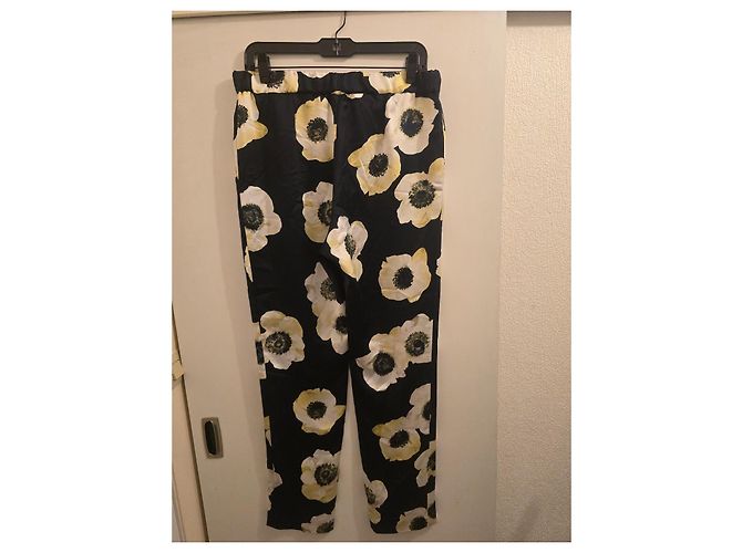 Hugo Boss Hose mit Blumenmuster Schwarz Weiß Gelb - Ansicht 5