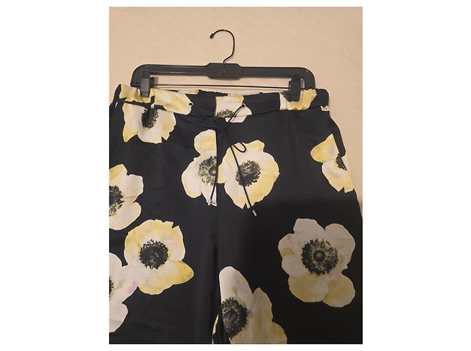 Hugo Boss Hose mit Blumenmuster Schwarz Weiß Gelb - Ansicht 8