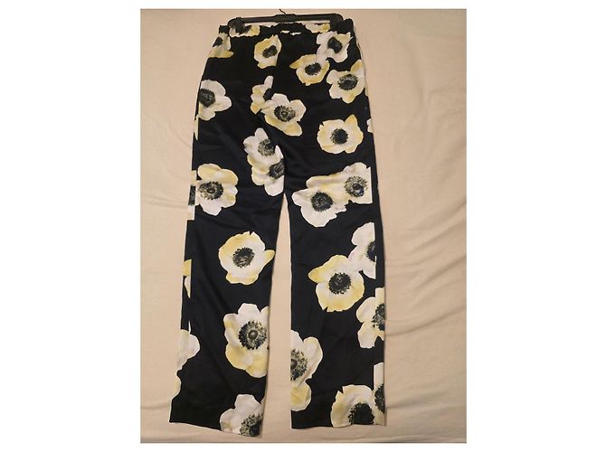 Hugo Boss Hose mit Blumenmuster Schwarz Weiß Gelb - Ansicht 9