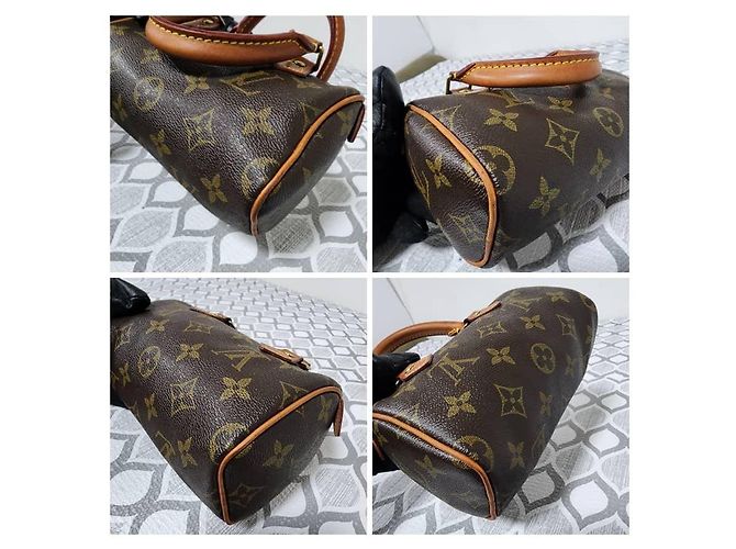 LOUIS VUITTON Monogram Mini Sac HL Boston Bag Brown Marrone Monogramma - vista 11