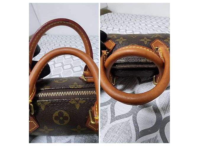 LOUIS VUITTON Monogram Mini Sac HL Boston Bag Brown Marrone Monogramma - vista 5