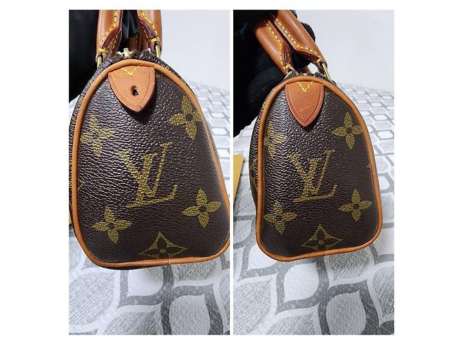 LOUIS VUITTON Monogram Mini Sac HL Boston Bag Brown Marrone Monogramma - vista 9