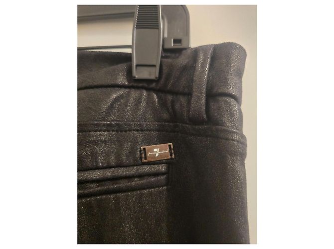 7 For All Mankind Schwarze Lederhose - Ansicht 4