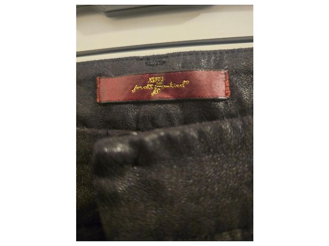 7 For All Mankind Schwarze Lederhose - Ansicht 5