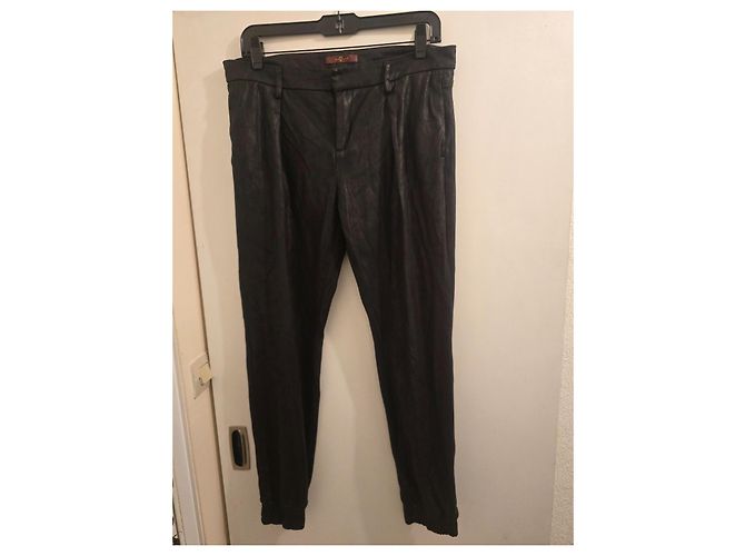 7 For All Mankind Schwarze Lederhose - Ansicht 6