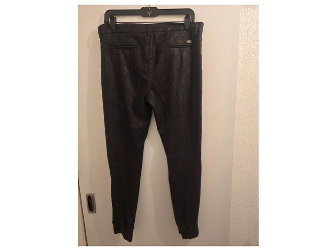 7 For All Mankind Schwarze Lederhose - Ansicht 7