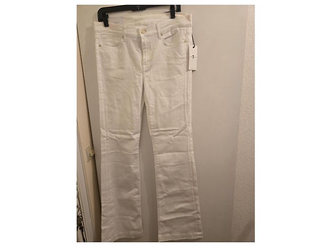 7 For All Mankind Jeans flare bianchi Bianco - vista 5