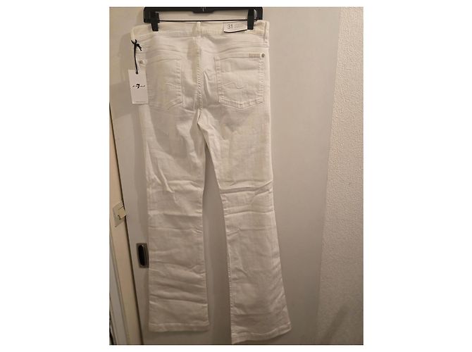 7 For All Mankind Jeans flare bianchi Bianco - vista 6