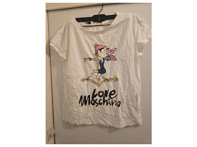 Camiseta blanca Love Moschino con estampado - vista 4